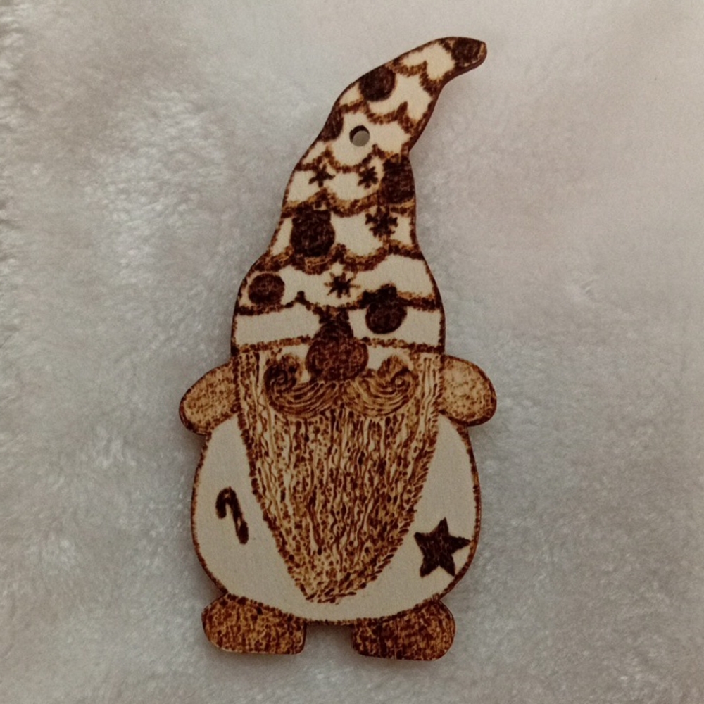 Brown and Cream Holiday Gnome Ornament